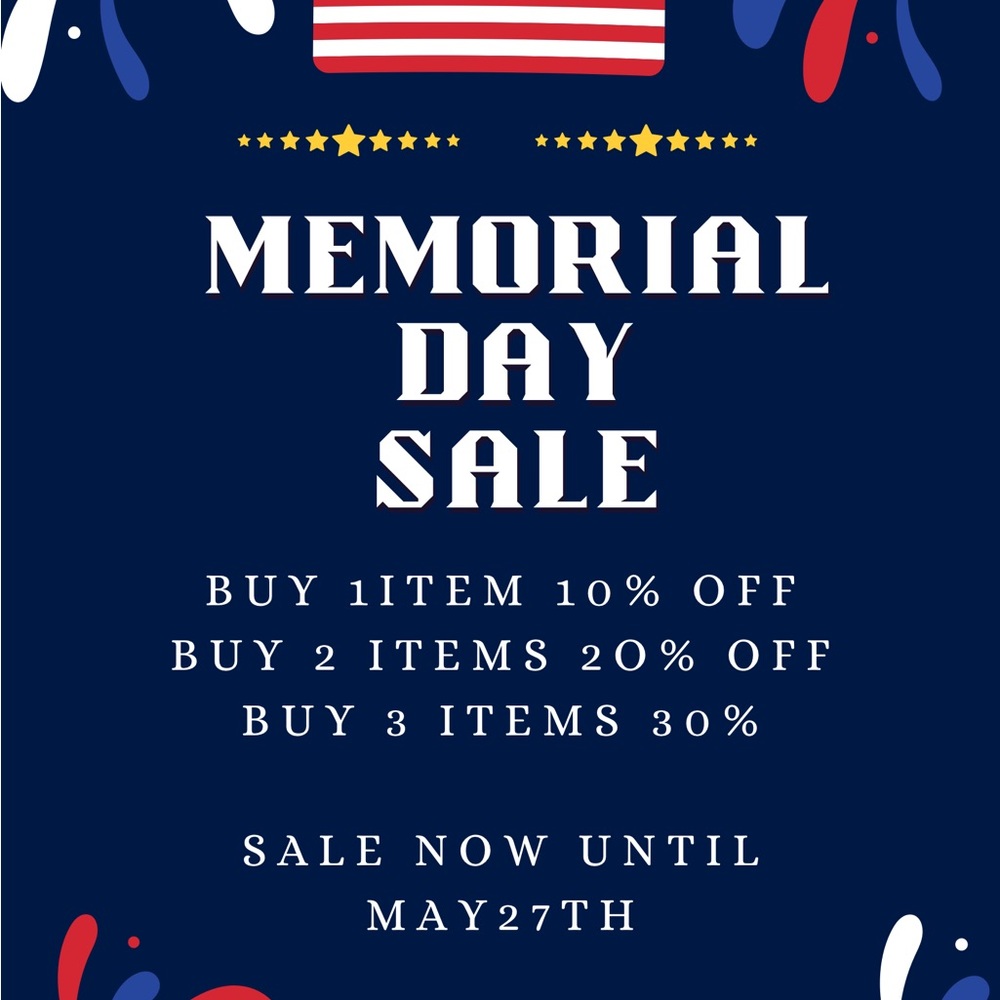 Memorial Day Sale Graphic - Navy, Red, White